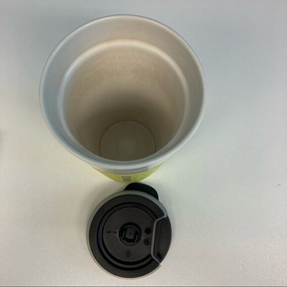 STARBUCKS 2016 Dimpled Neon  Yellow To go Mug - Picture 5 of 9